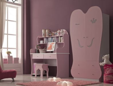 красивый розовой шифоньер, двустворчатый шкаф для одежды, мебель для девочки, детская мебель из США